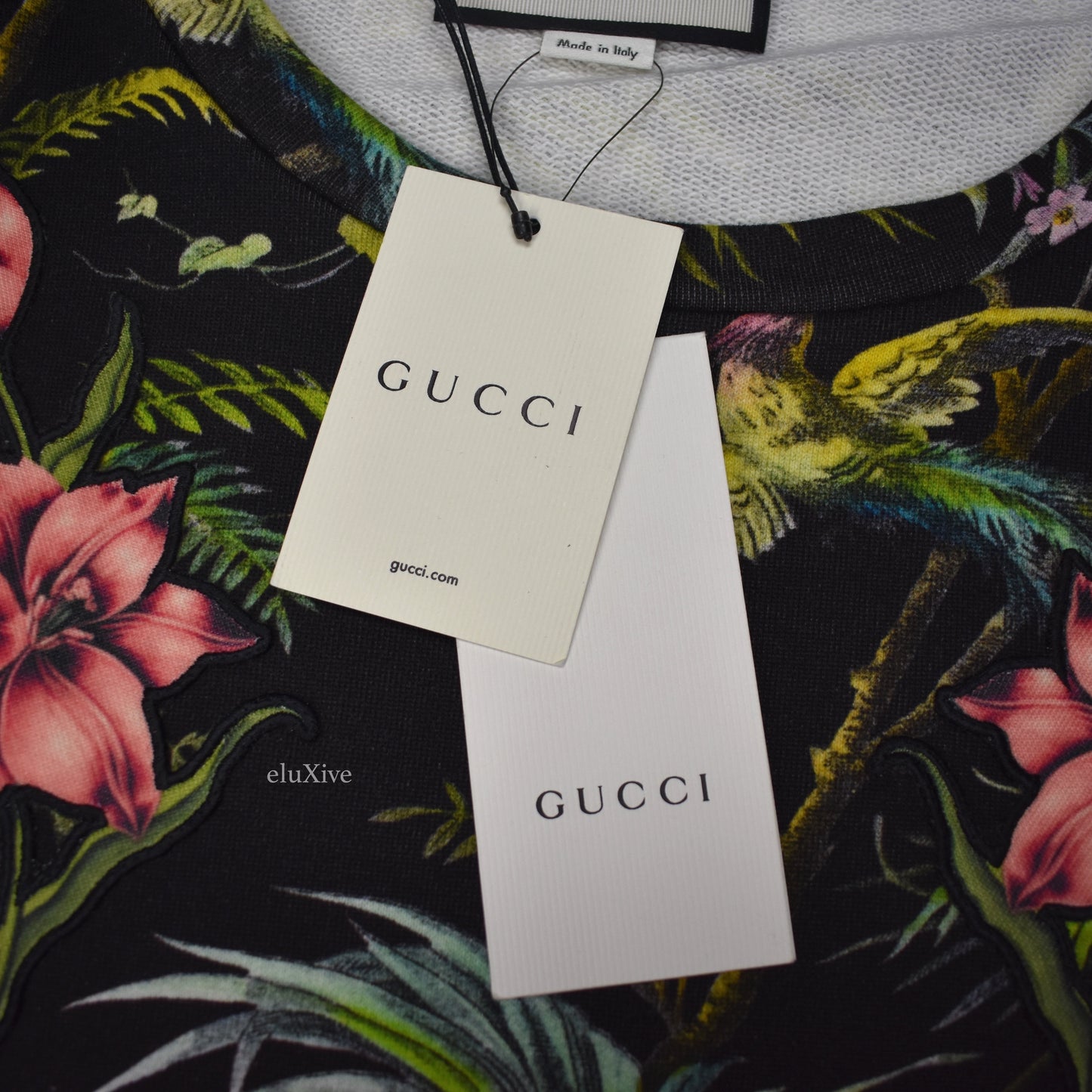 Gucci - Black Jungle Print Embroidered Sweatshirt