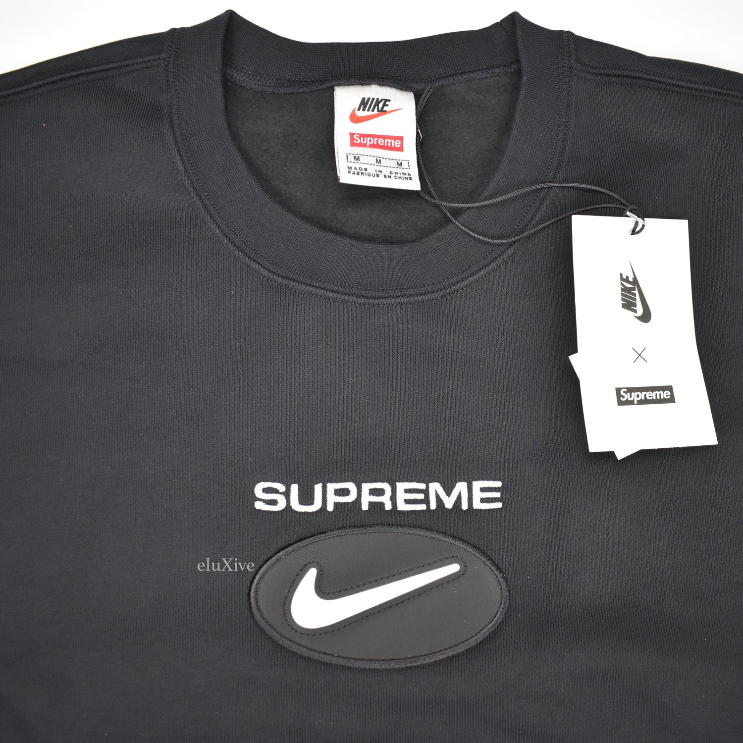 Supreme x Nike - Jewel Logo Crewneck Sweatshirt (Black) – eluXive