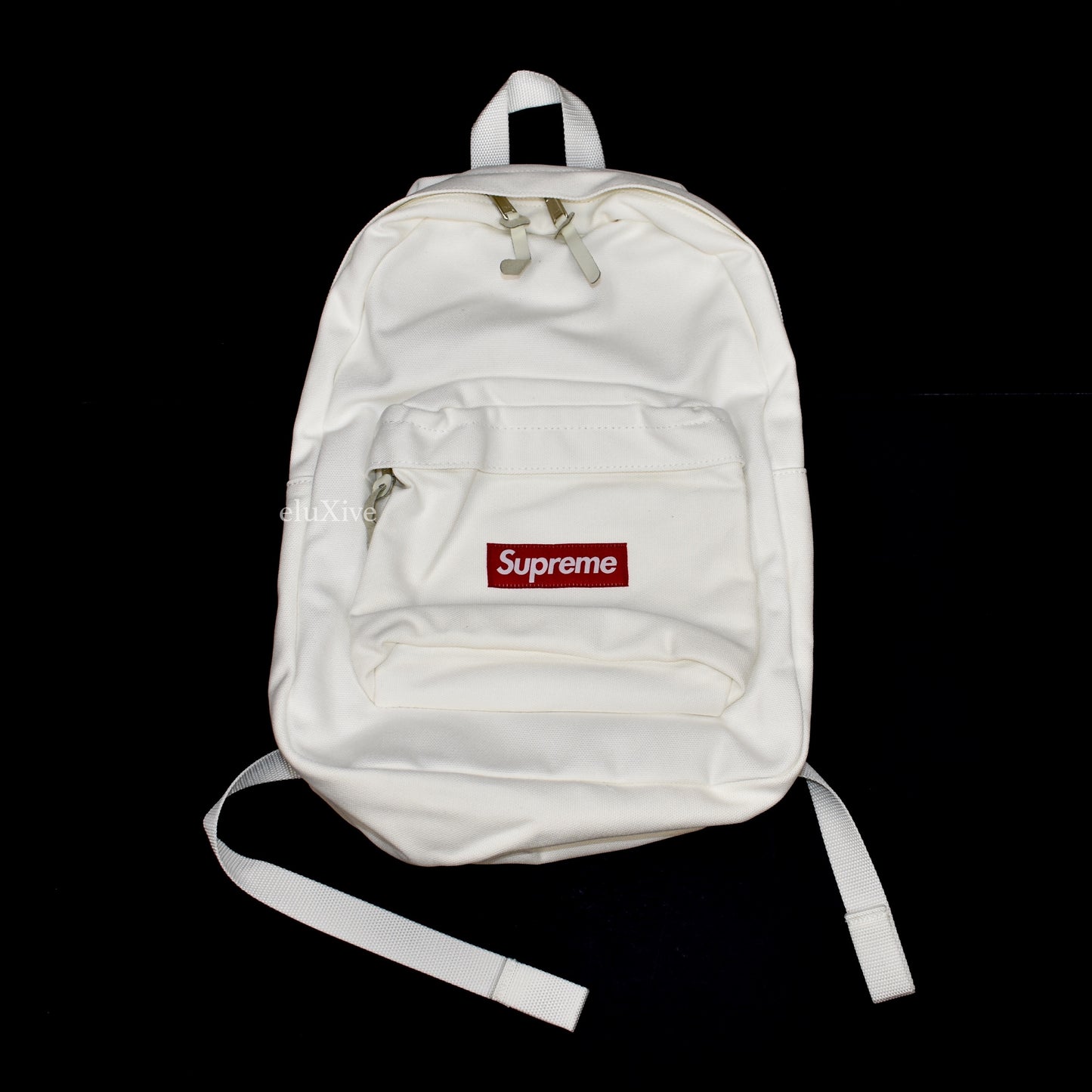 Supreme - Red Box Logo Canvas Backpack (White)