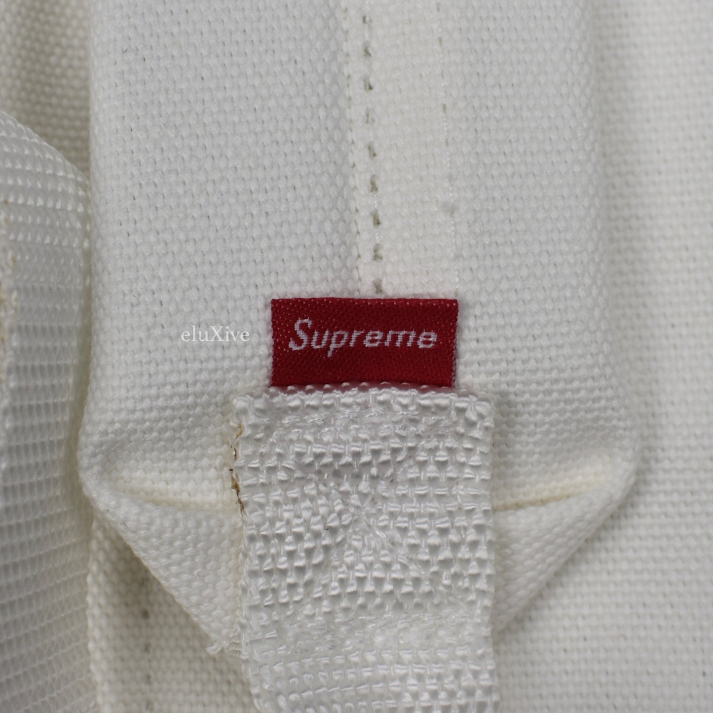 Supreme - Red Box Logo Canvas Backpack (White)