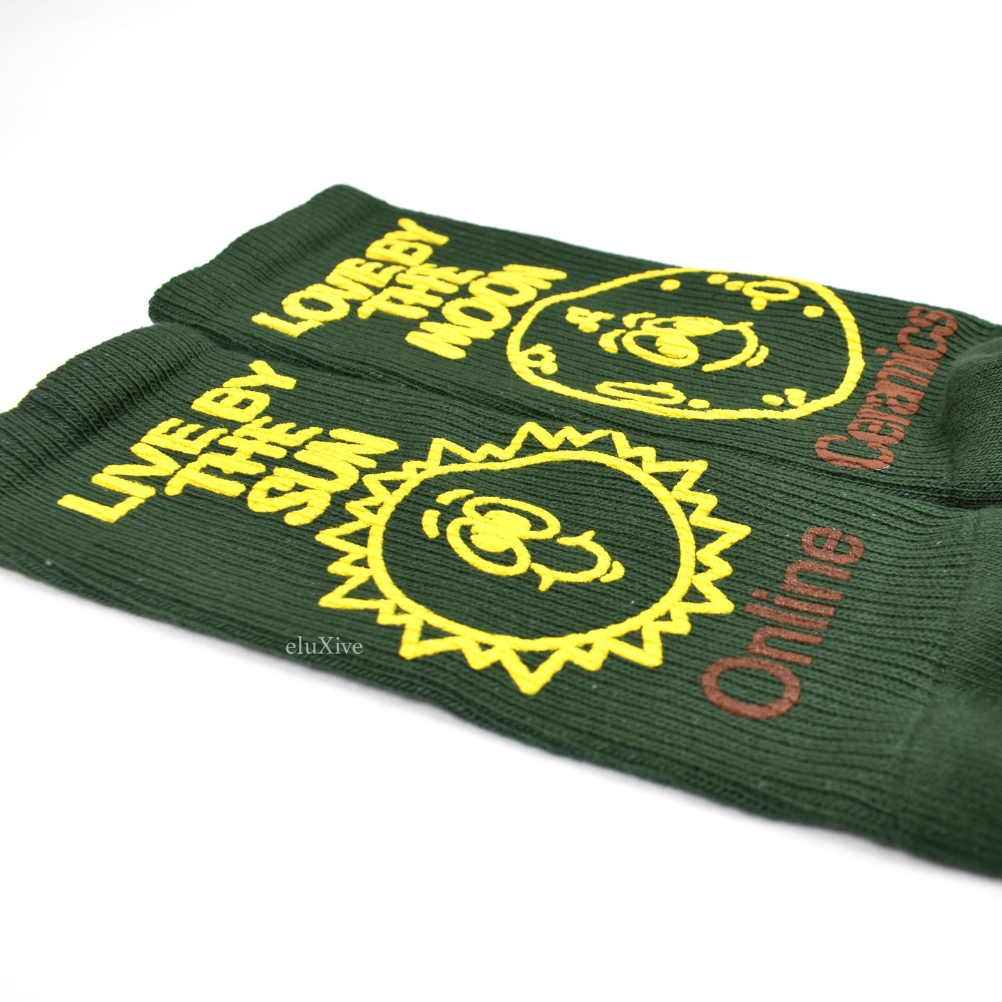 Online Ceramics - Sun & Moon Logo Socks (Dark Green)