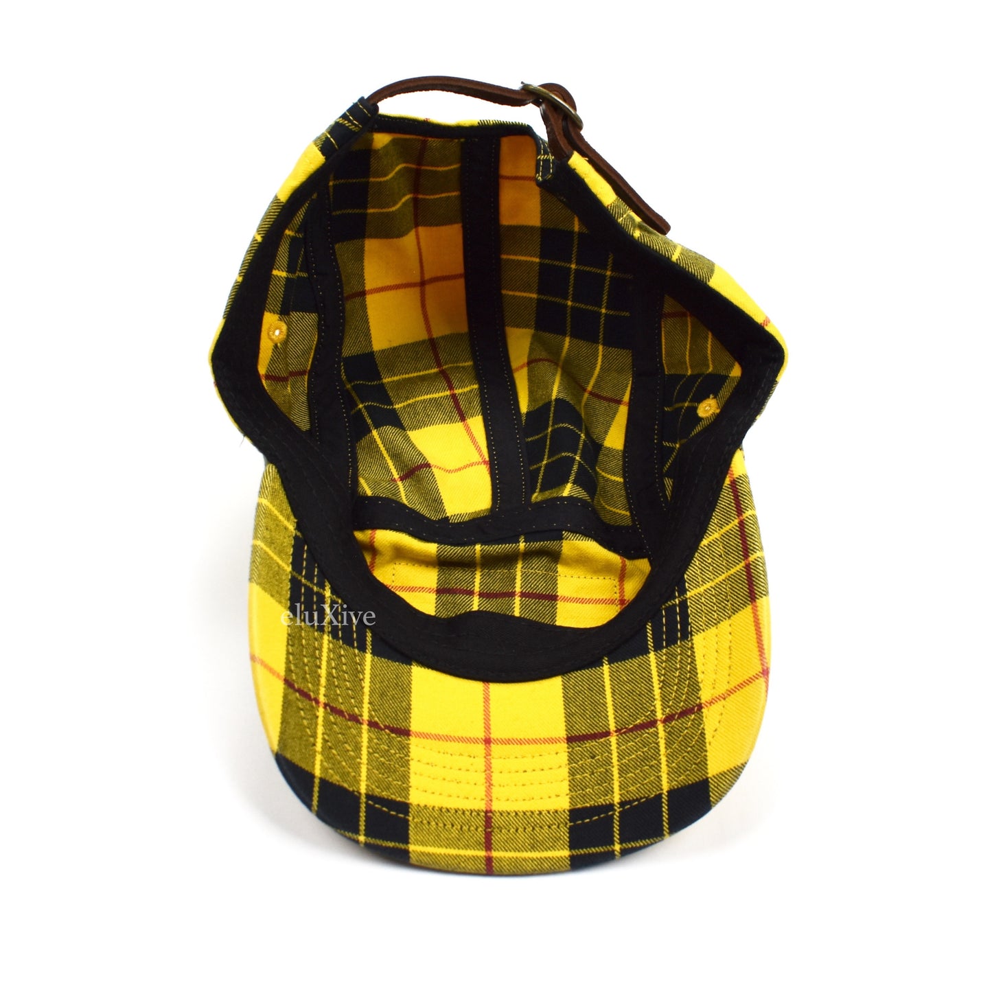 Supreme - Box Logo Washed Chino Twill Hat (Yellow Tartan)