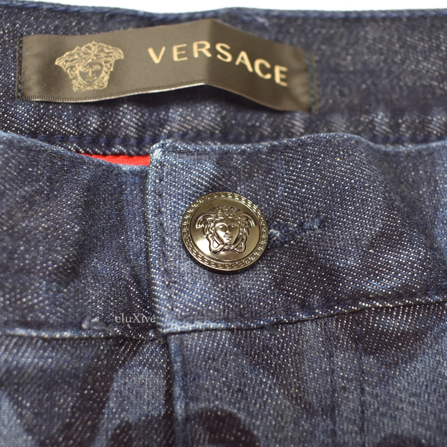 Versace - Blue Camo Print Denim Jeans