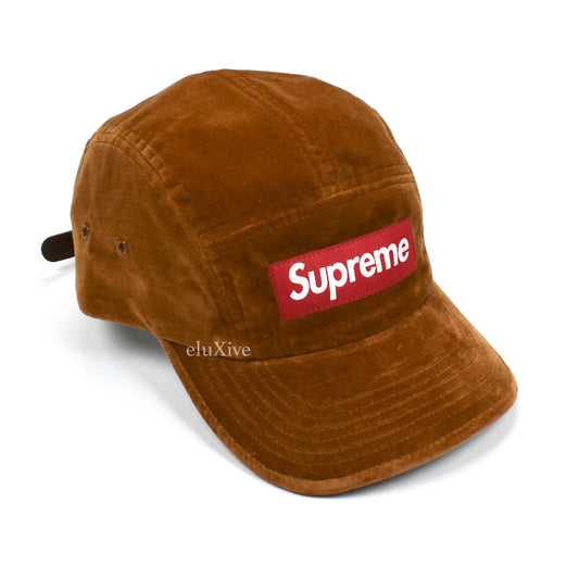 Supreme - Red Box Logo Velvet Hat (Brown)