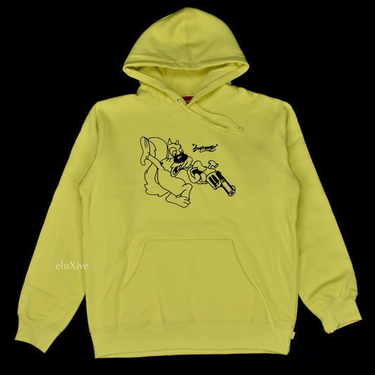 Supreme - Lemon Yellow 'Lee' Logo Hoodie