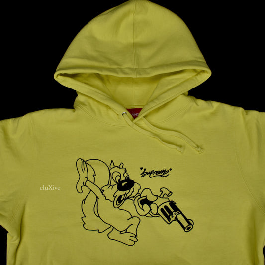 Supreme - Lemon Yellow 'Lee' Logo Hoodie