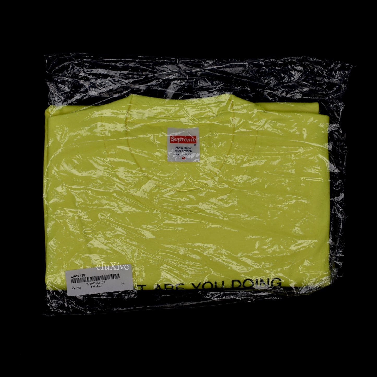 Supreme - Bright Yellow Orgy Logo T-Shirt