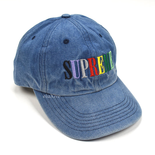 Supreme - Denim Multi Color Logo Hat (Blue)