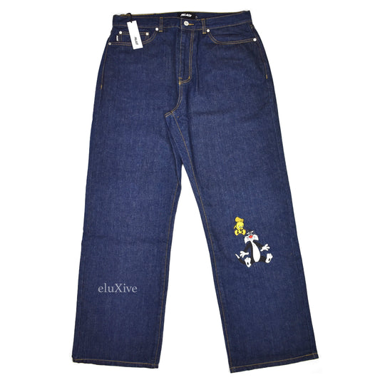 Palace x Loony Tunes - Tweety-P Logo Embroidered Denim Jeams