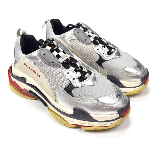 Balenciaga - SS18 Triple S Trainer (Silver/Red)