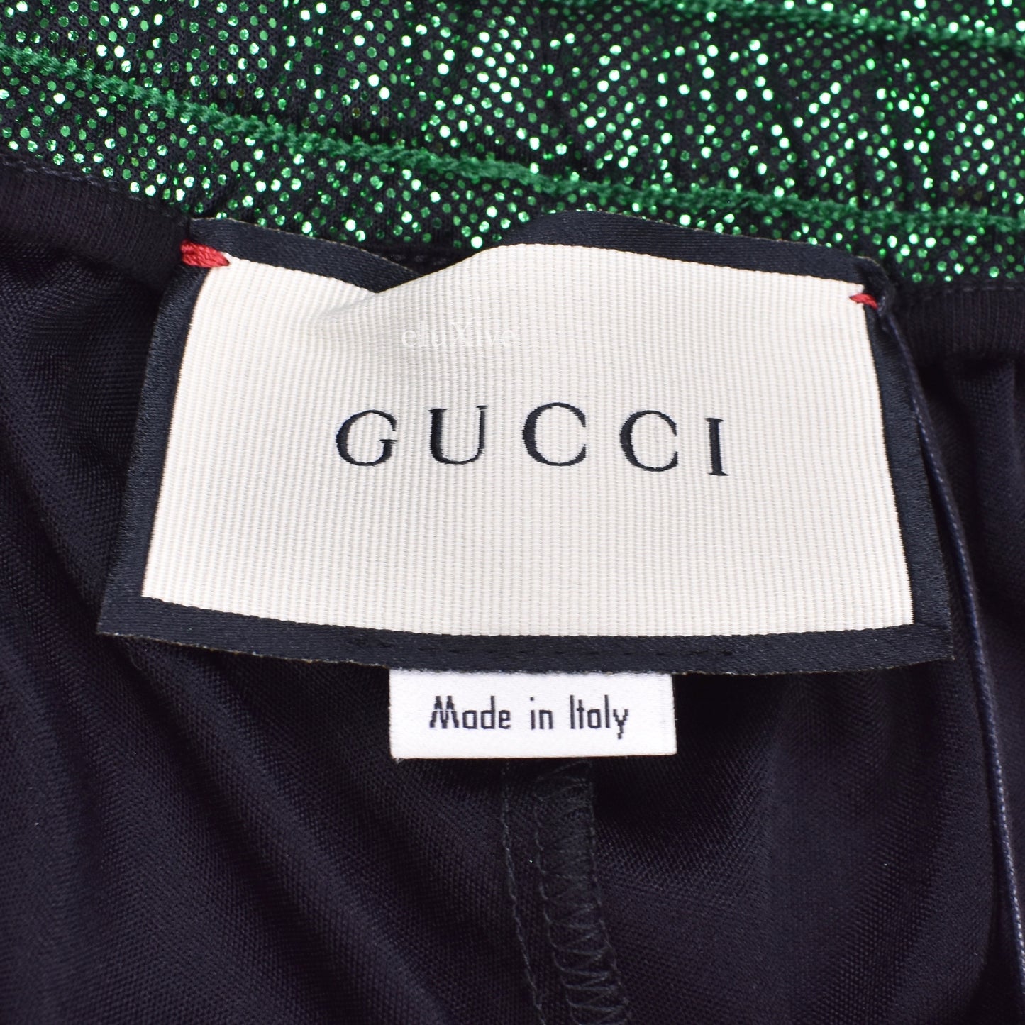 Gucci - Green Laminated Mesh Logo Stripe Track Pants
