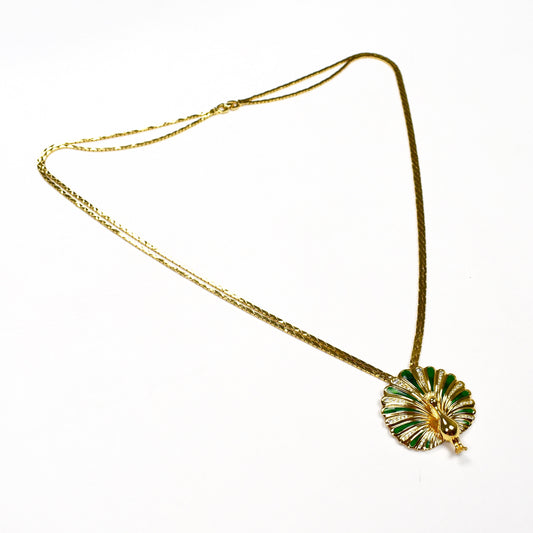 Dior - Gold Peacock Double Chain Necklace