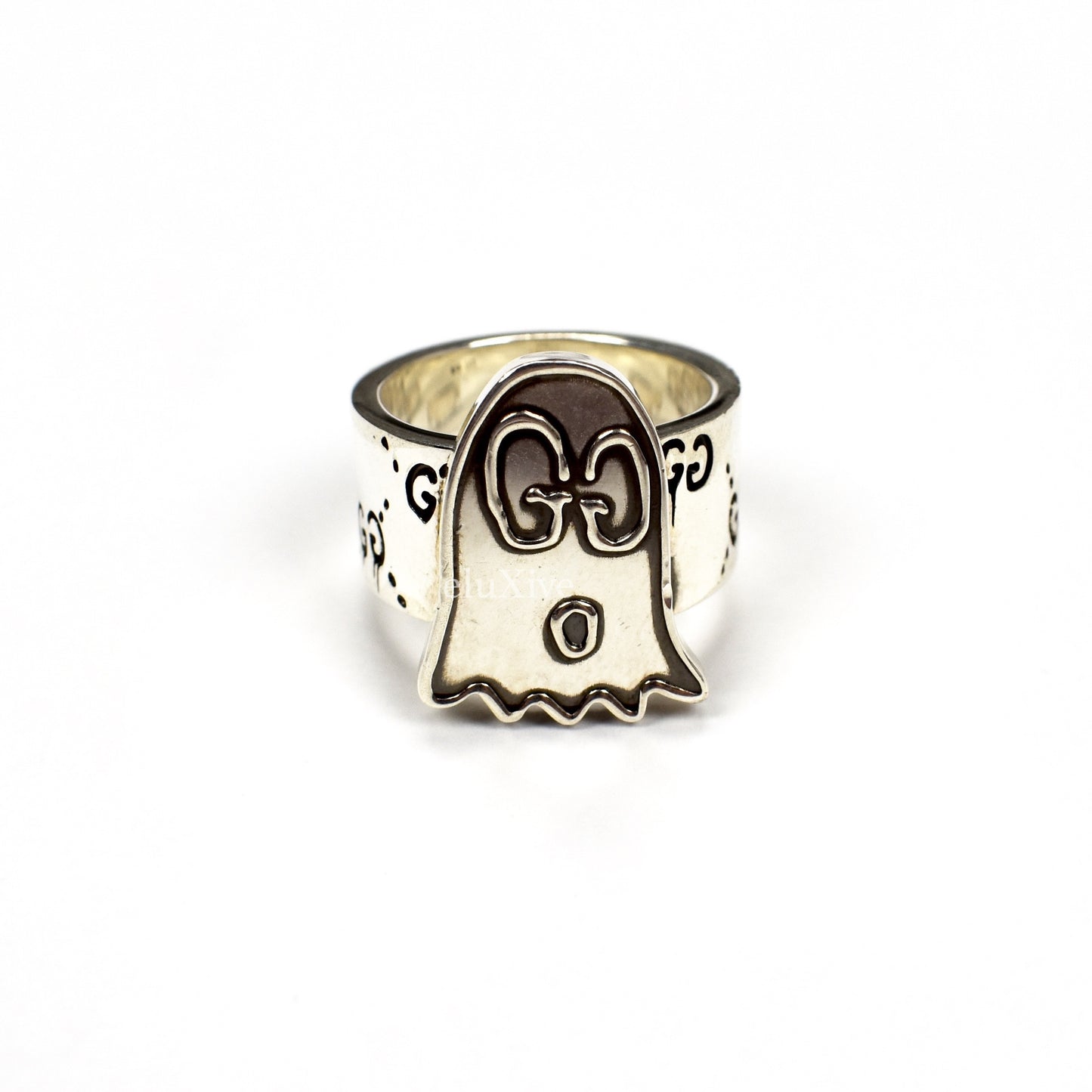 Gucci - Silver GG Ghost Logo Ring