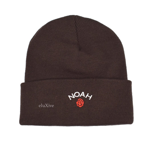 Noah - Rose Logo Beanie (Dark Brown)