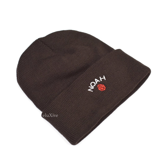 Noah - Rose Logo Beanie (Dark Brown)