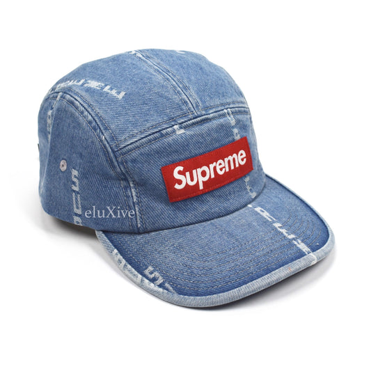 Supreme - Box Logo Stripe Jacquard Denim Hat (Blue)