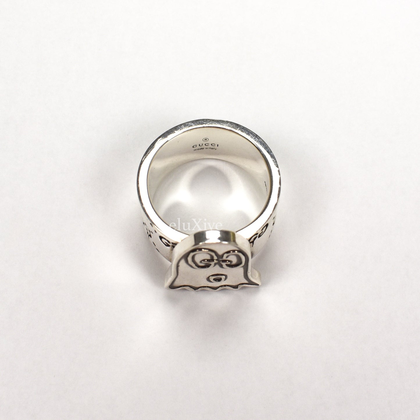 Gucci - Silver GG Ghost Logo Ring