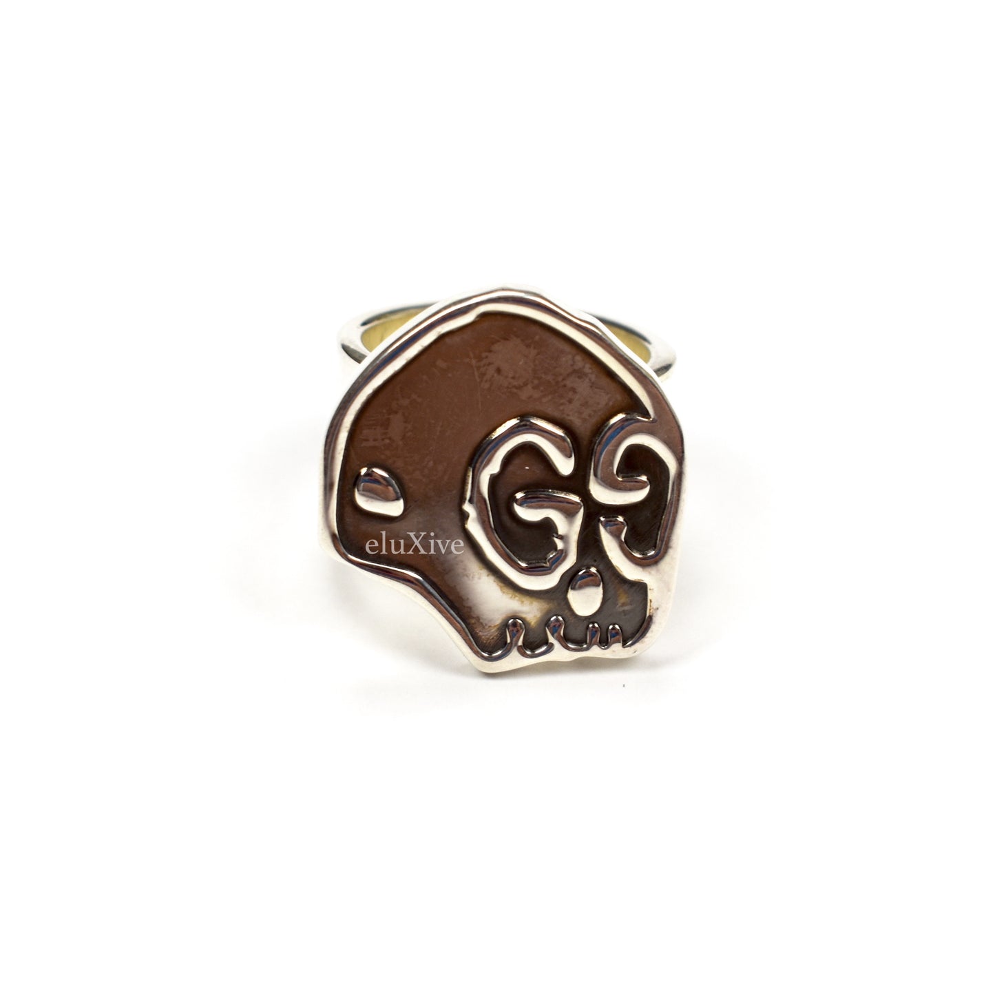 Gucci - Silver GG Ghost 'Skull' Logo Ring