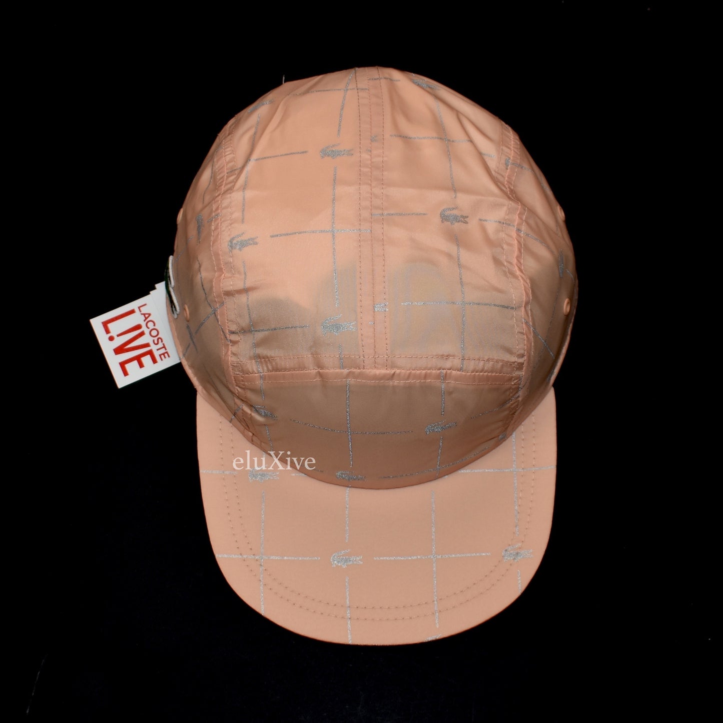 Supreme x Lacoste - Peach Reflective Grid Logo Hat