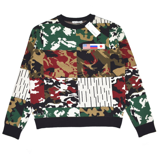 Gosha Rubchinskiy - Jacquard Knit Camo Flag Sweater