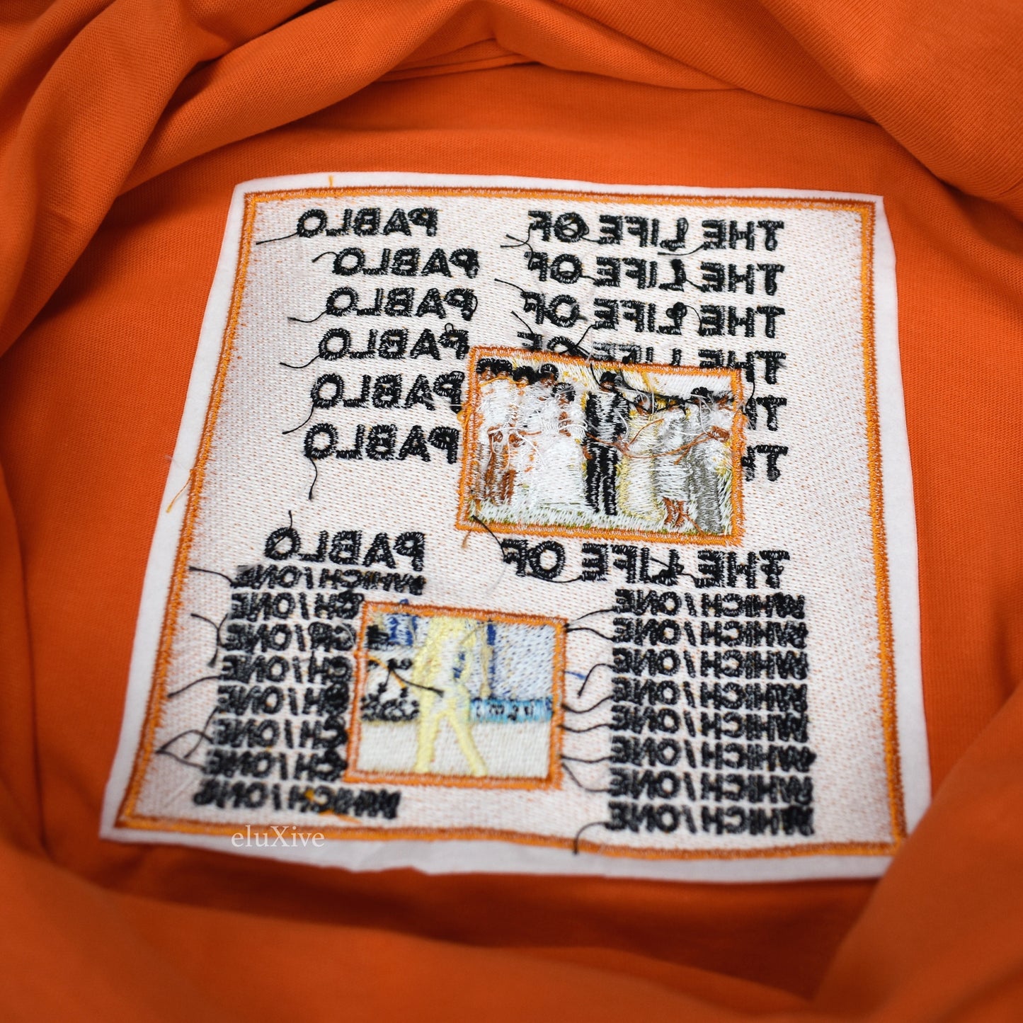 Collection 26 - Orange 'Pablo' Artwork Embroidered T-Shirt
