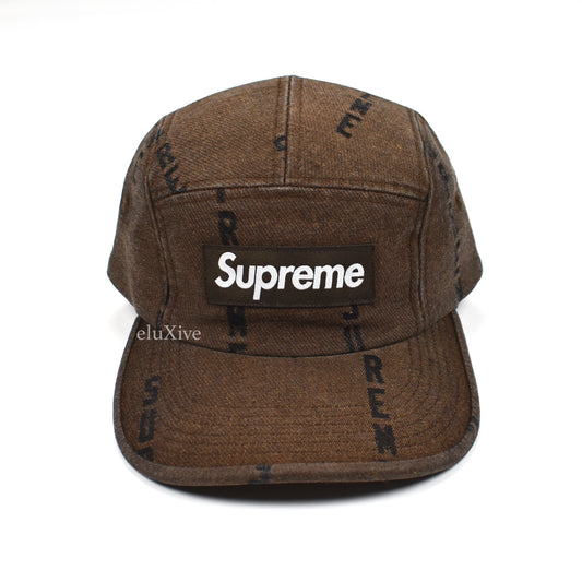 Supreme - Box Logo Stripe Jacquard Denim Hat (Brown)