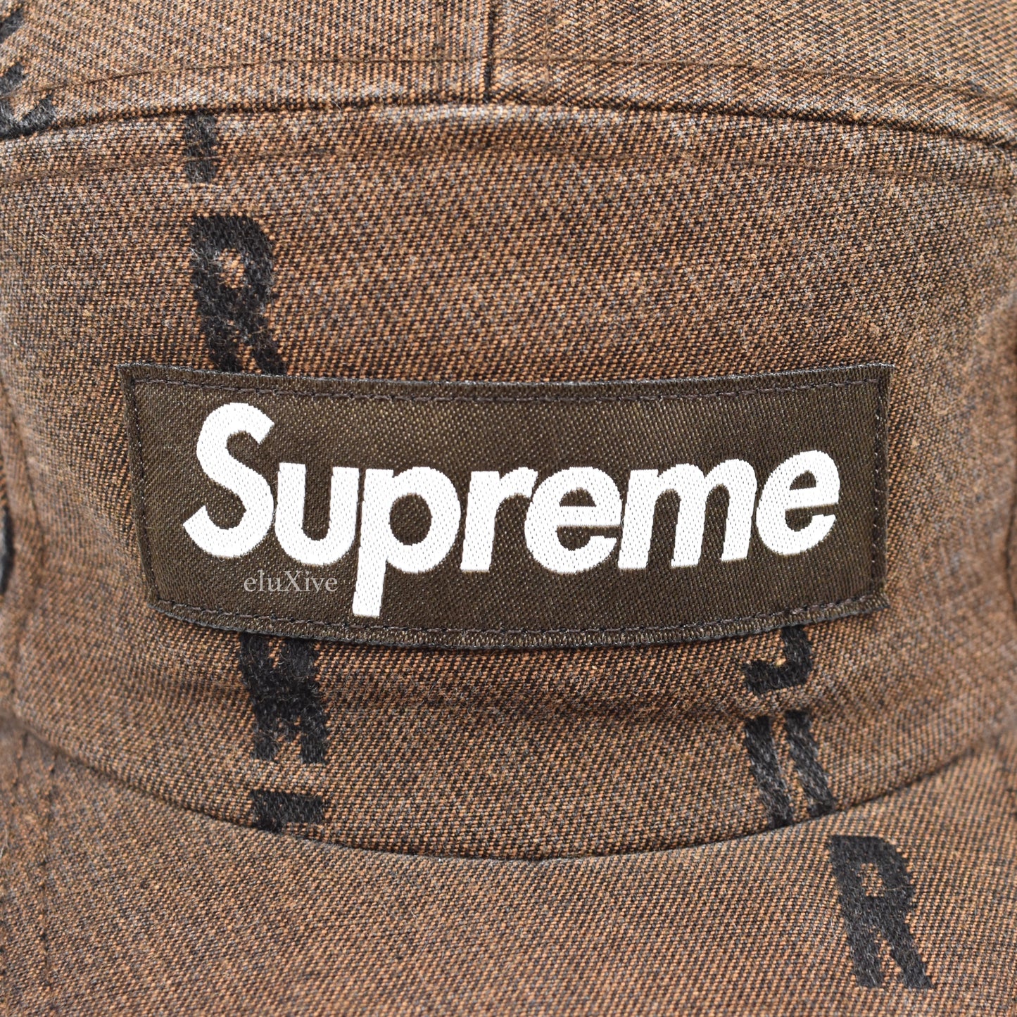 Supreme - Box Logo Stripe Jacquard Denim Hat (Brown)