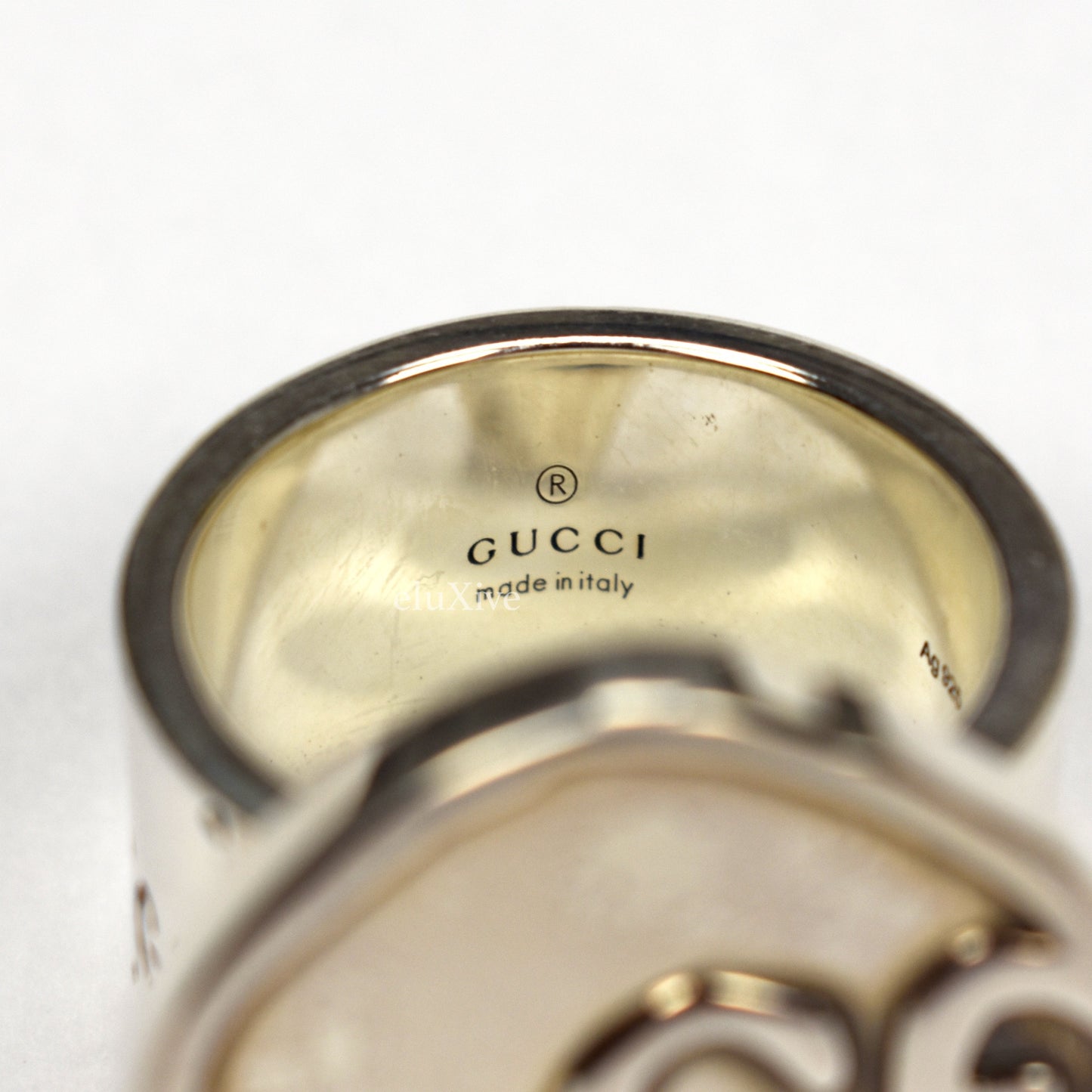 Gucci - Silver GG Ghost 'Skull' Logo Ring