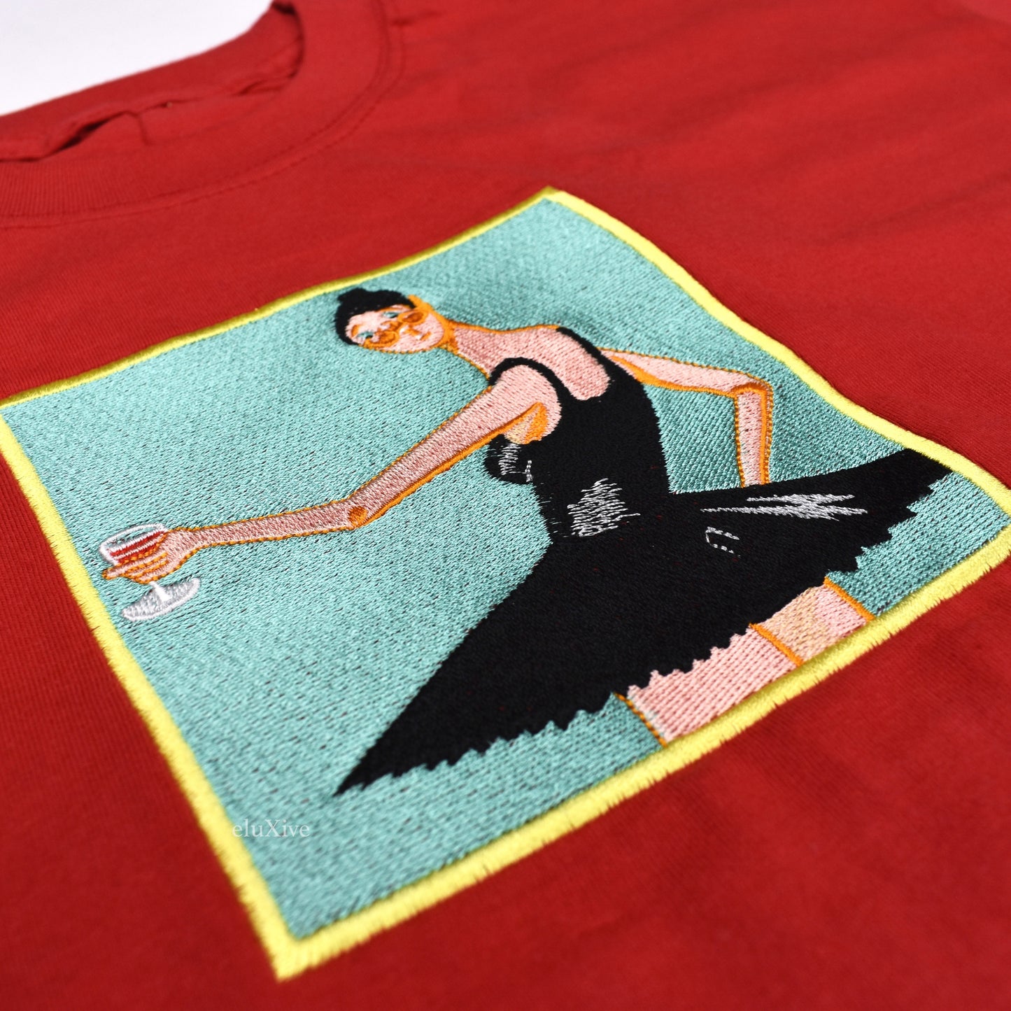 Collection 26 - Red 'Dark Fantasy' Artwork Embroidered T-Shirt