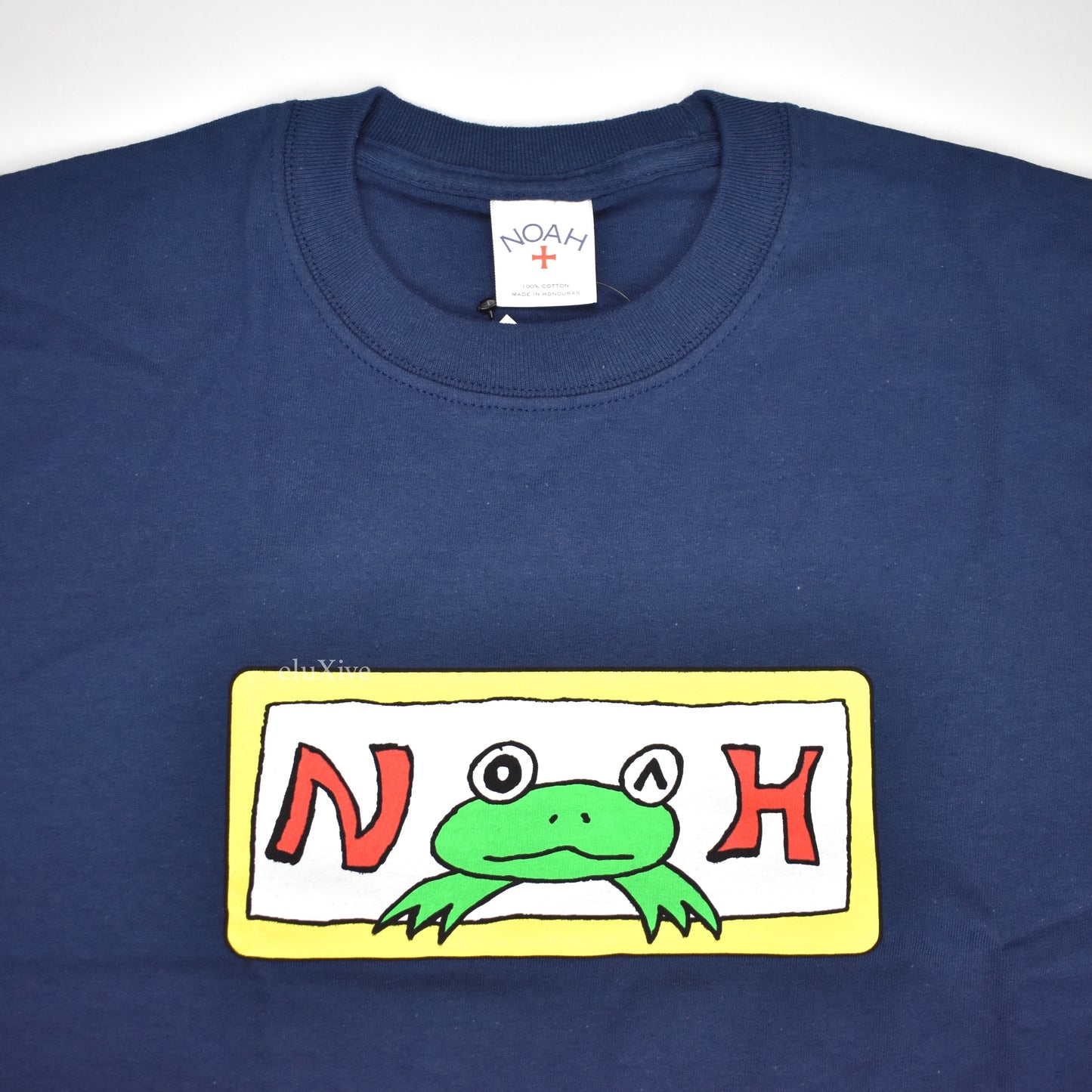 Noah x Frog Skateboards - Logo Print Work T-Shirt (Navy)