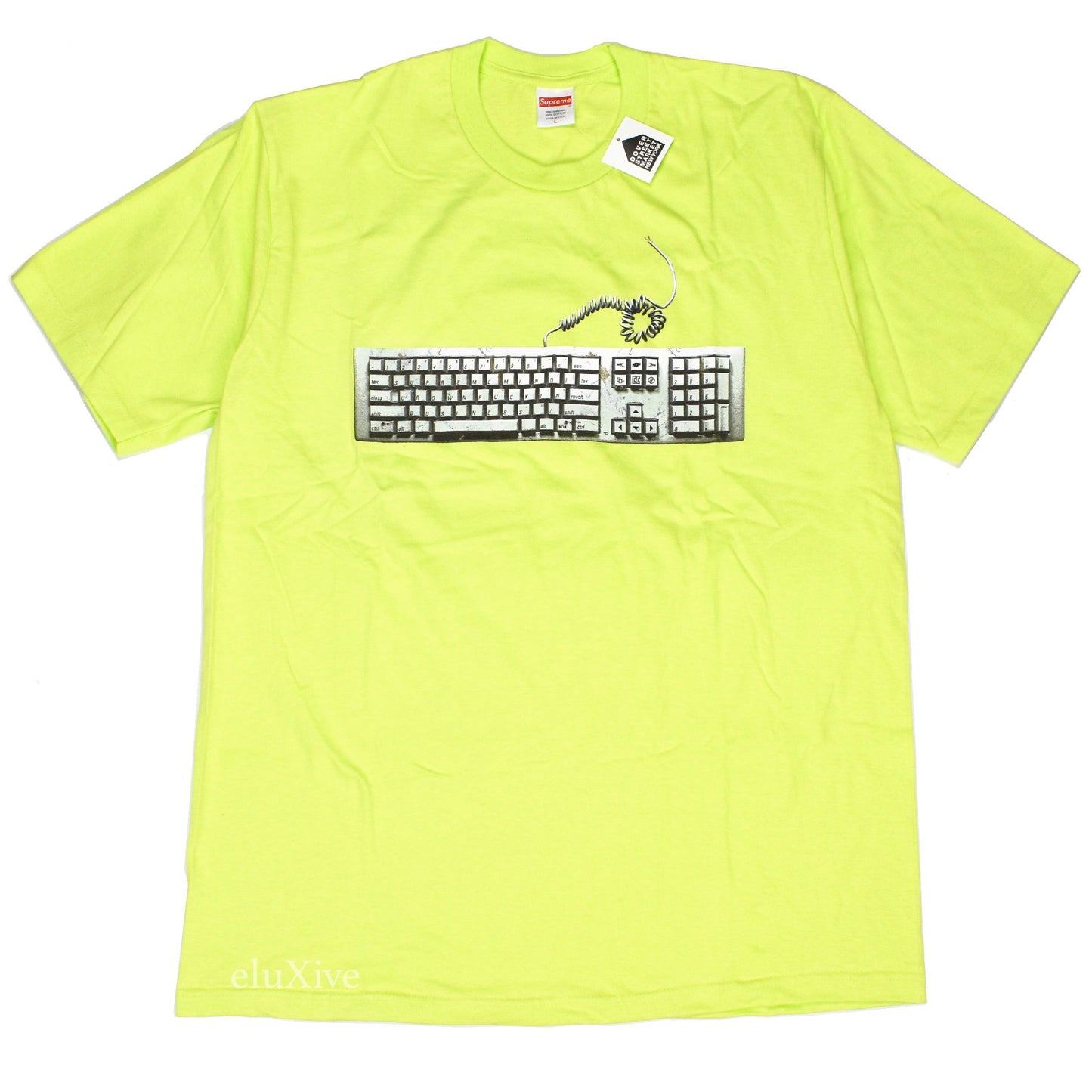 Supreme - Neon Green Keyboard Logo T-Shirt