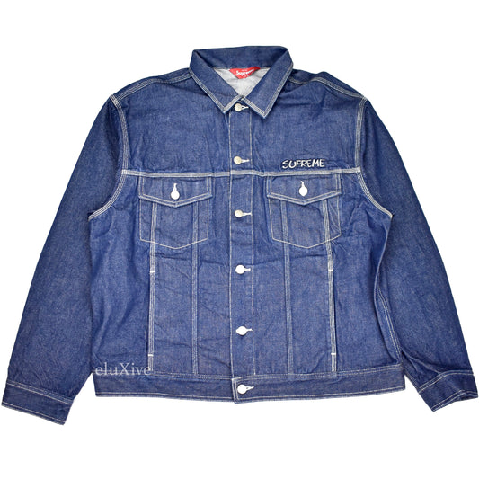 Supreme x Smurfs - Logo Denim Trucker Jacket (Blue)