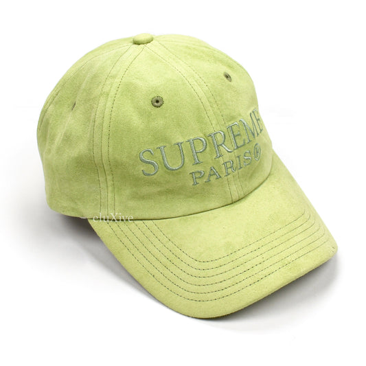 Supreme - Mint Green Suede Paris Logo Hat