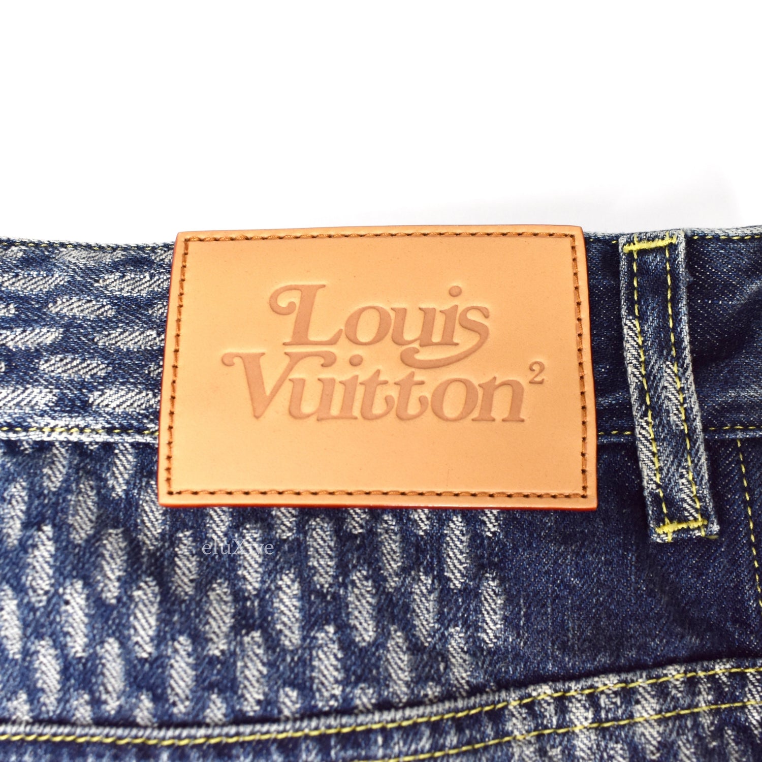 Louis Vuitton x Nigo - Giant Damier Waves Monogram Denim Jeans – eluXive