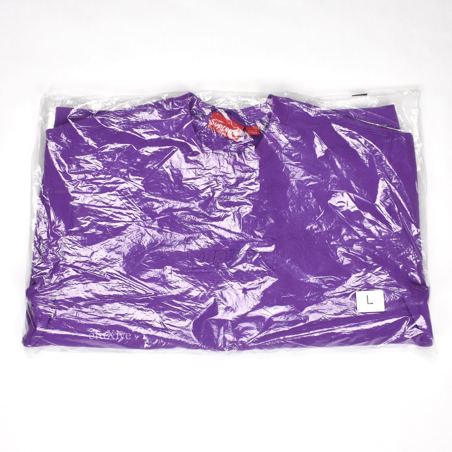 Supreme - Purple Cutout Box Logo Sweatshirt
