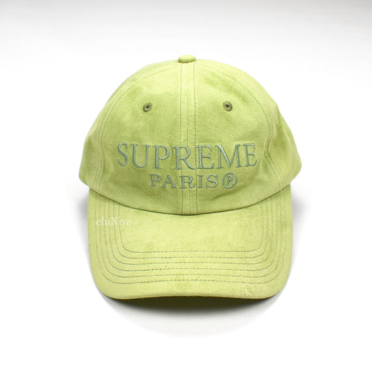 Supreme - Mint Green Suede Paris Logo Hat