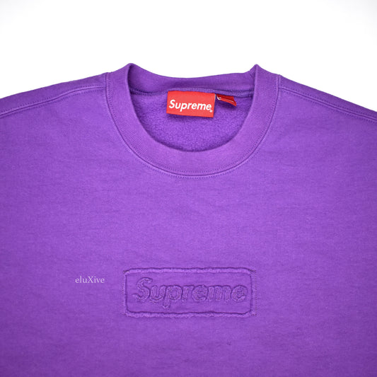 Supreme - Purple Cutout Box Logo Sweatshirt