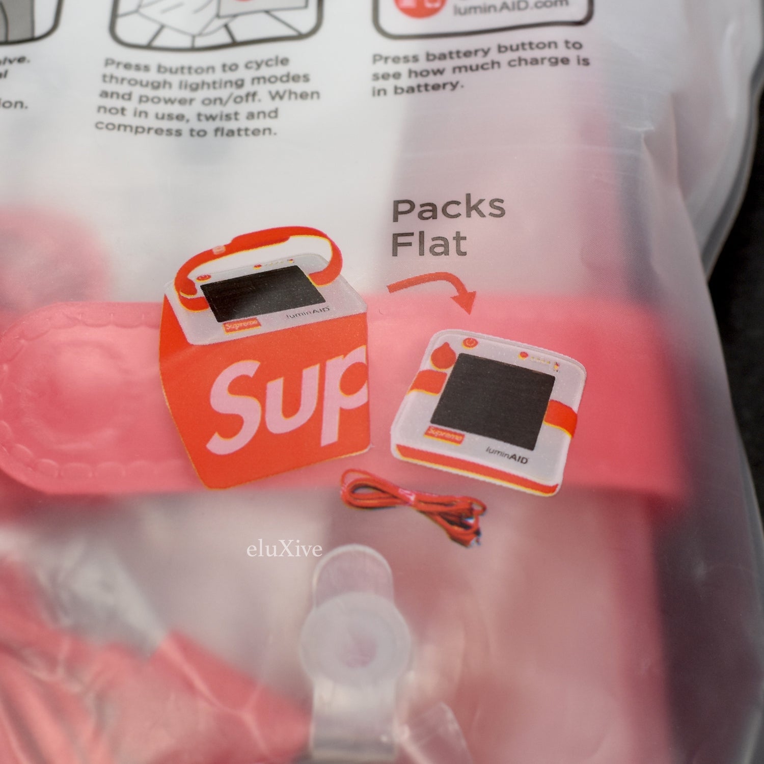 Supreme x LuminAID - Red Box Logo Packlite Nova USB Solar