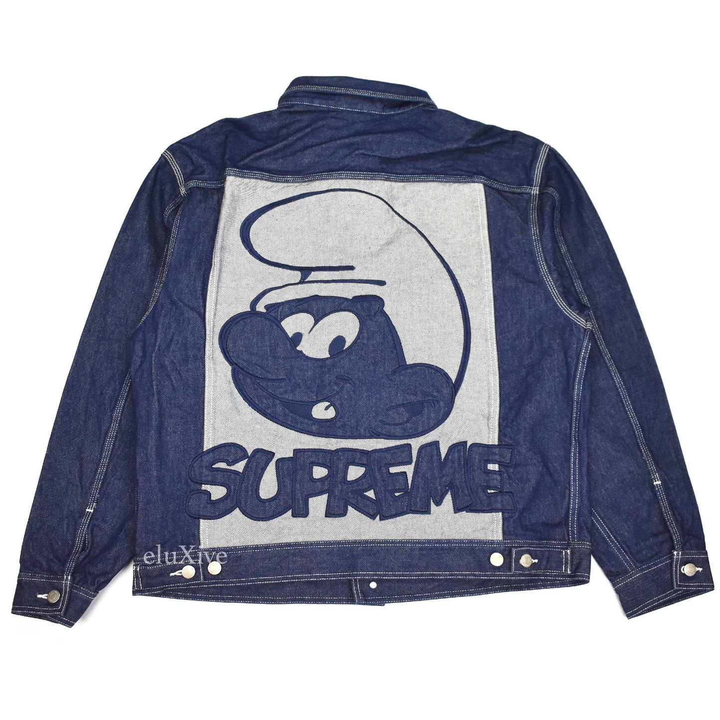 Supreme x Smurfs Denim Trucker Jacket 'Blue' | Men's Size M
