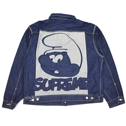 Supreme x Smurfs - Logo Denim Trucker Jacket (Blue)