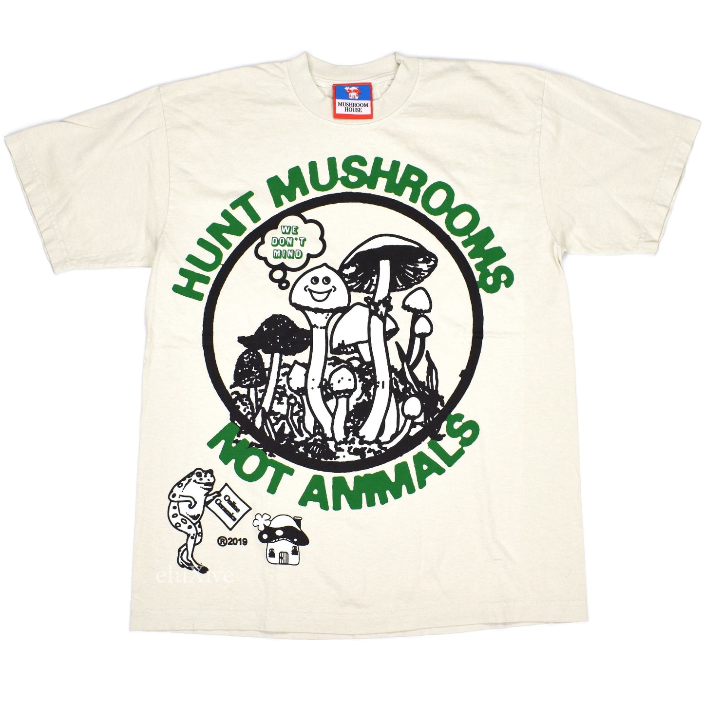 Online Ceramics - Hunt Mushrooms Not Animals T-Shirt (Beige)