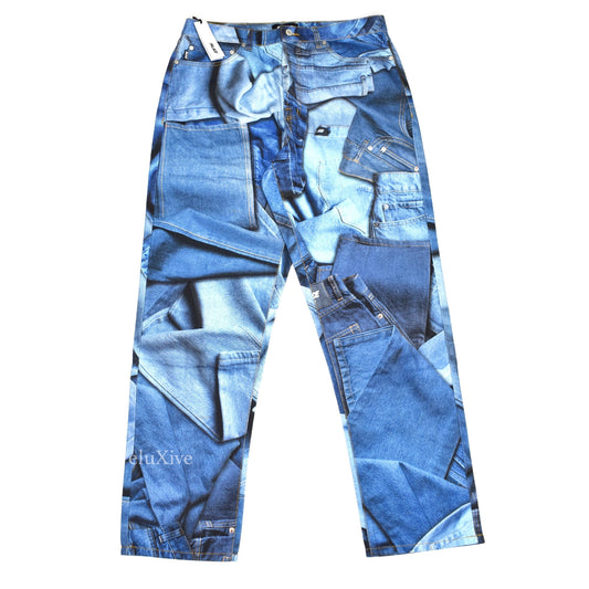 Palace - Double Denim Allover Print Jeans