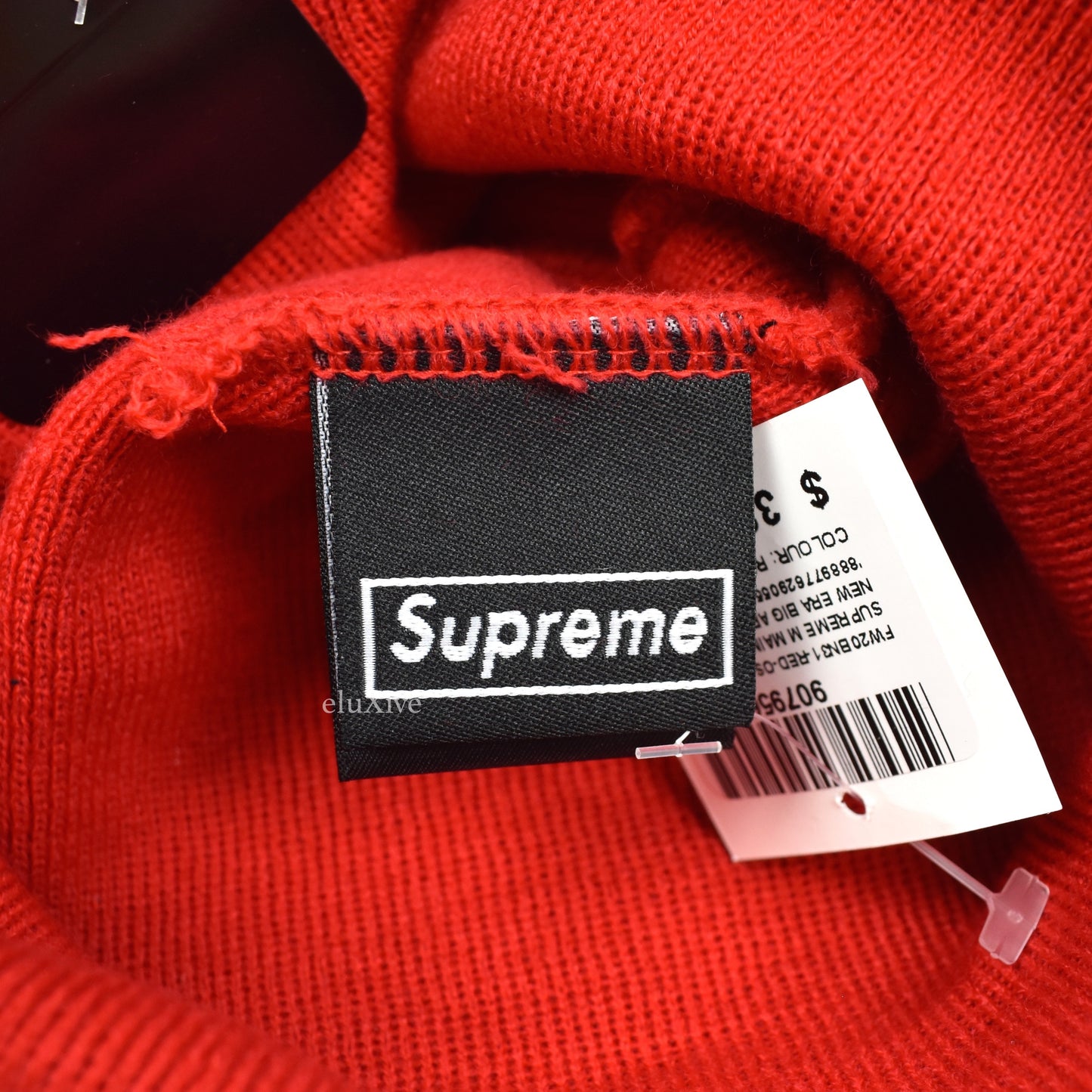 Supreme x New Era - Big Arc Logo Beanie (Red)