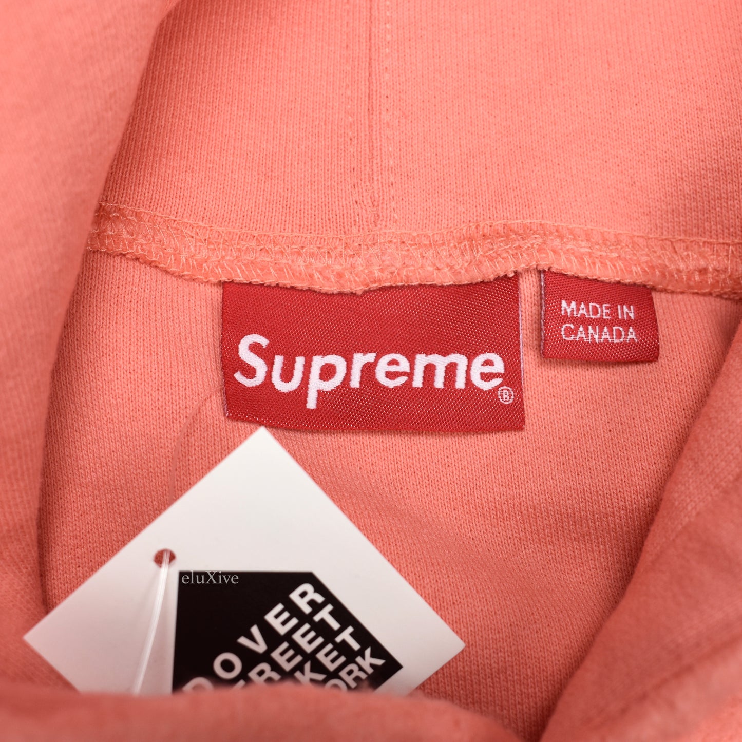 Supreme - Coral Reverse Fleece Logo Hoodie