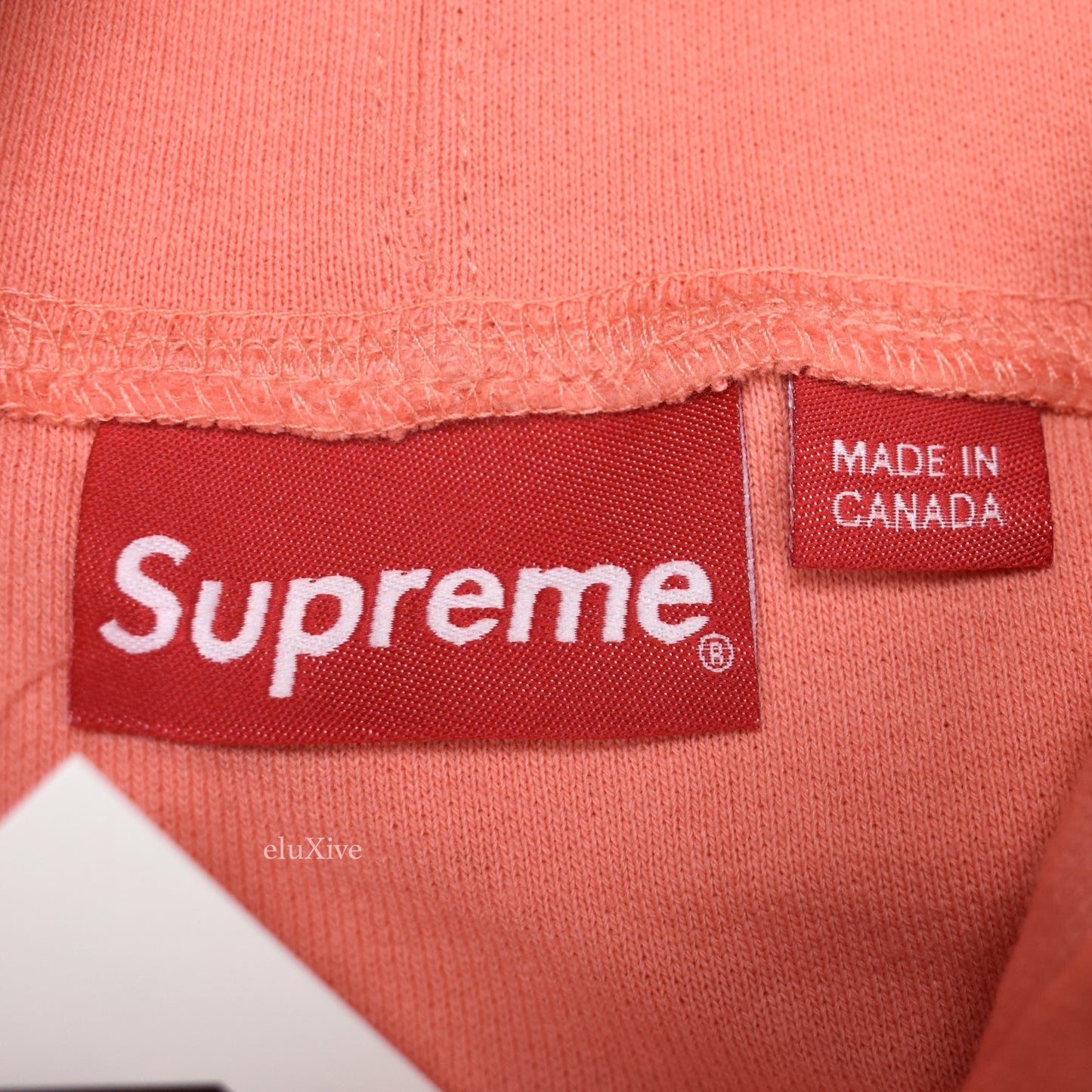 Supreme - Coral Reverse Fleece Logo Hoodie