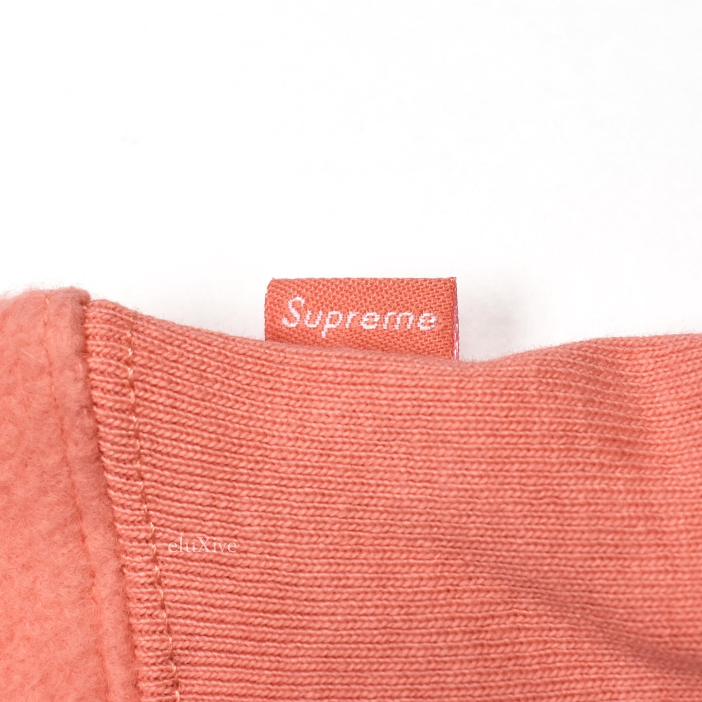 Supreme - Coral Reverse Fleece Logo Hoodie