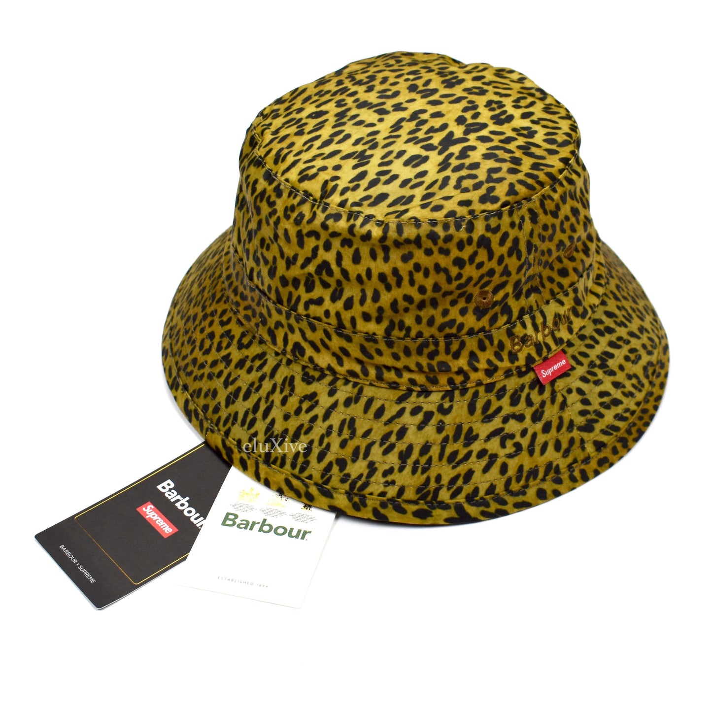 Supreme x Barbour - Leopard Print Waxed Canvas Bucket Hat