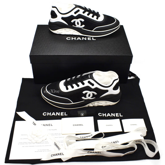 Chanel - Monogram Logo Runner Sneakers (Black/White)