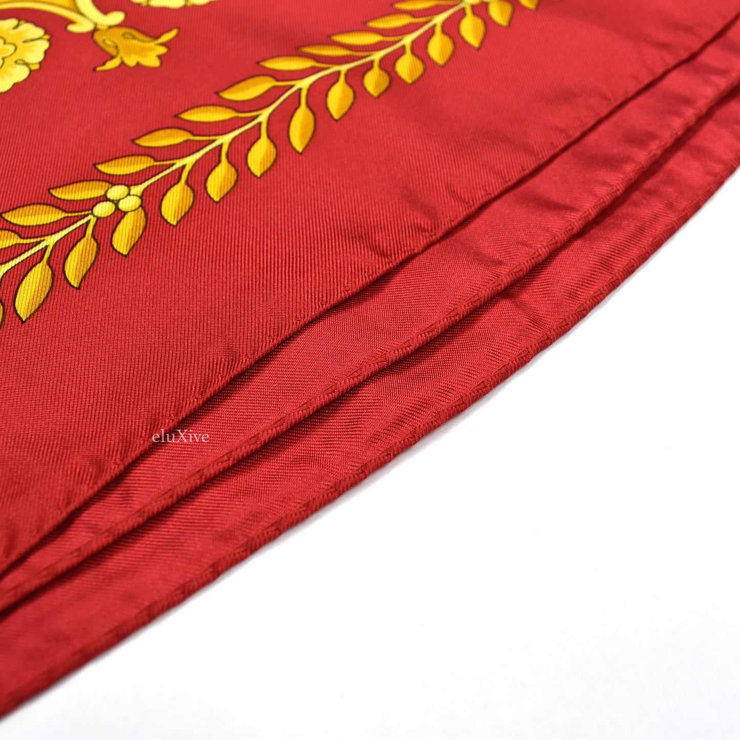 Versace - Red Barocco Print Silk Scarf