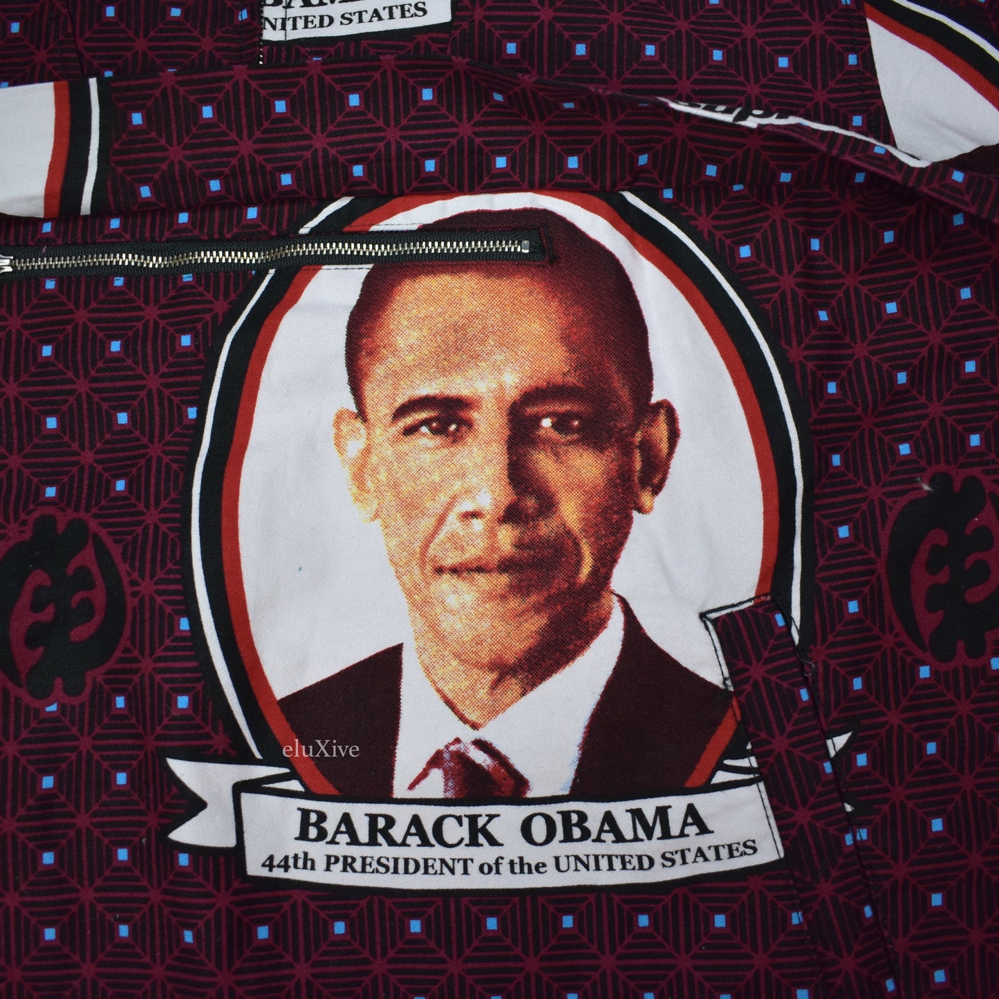 Supreme - Maroon Obama Print Anorak